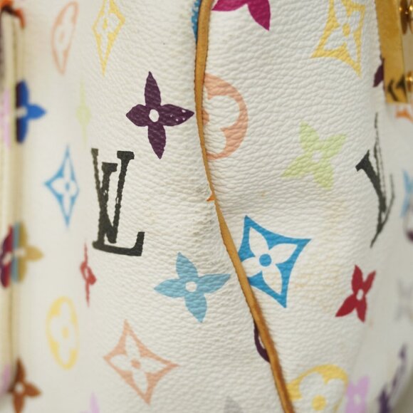 Louis Vuitton Speedy Multicolor 30 Monogram Sac Hand Bag White Tote Purse - Picture 12 of 16